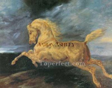 Theodore Gericault Painting - Horse frightened by lightning ARX Romanticist Theodore Gericault